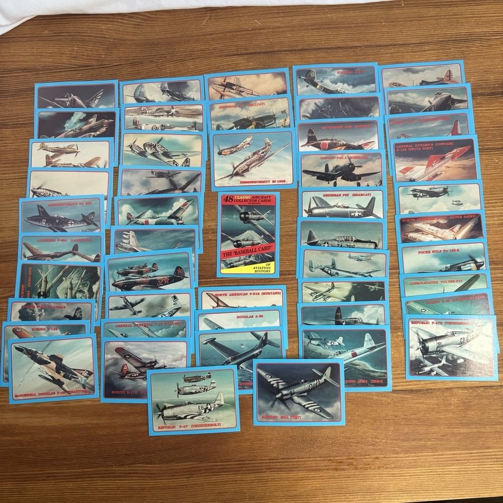 1988 Classic Aircraft Collector Cards Complete 48 Card Set Vintage Aviation